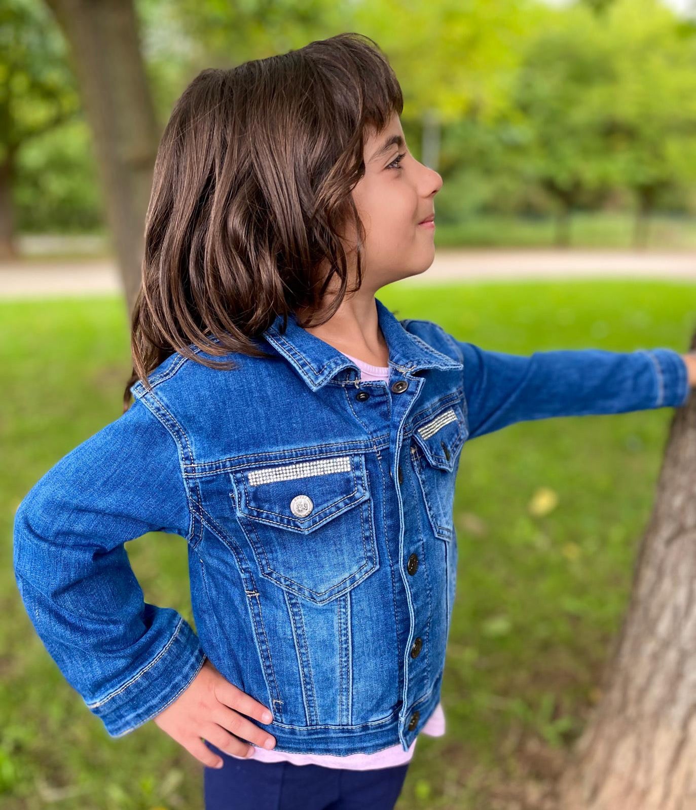 Chaqueta Denim Crown of Love Pink